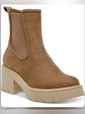 Dolce Vita Women's Tobias Lug Sole Platform Chelsea Booties 9.5 hawk brown